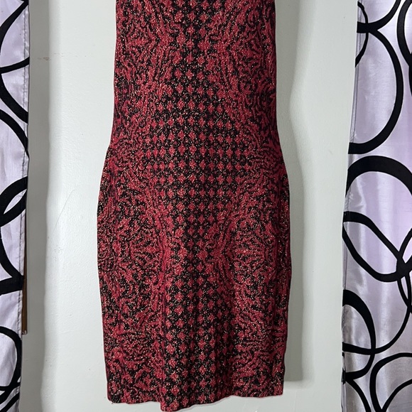 Women's ROCK & REPUBLIC Red Black Stretch Dress Large - Picture 2 of 14